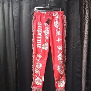 Supreme Red Floral Track Pants